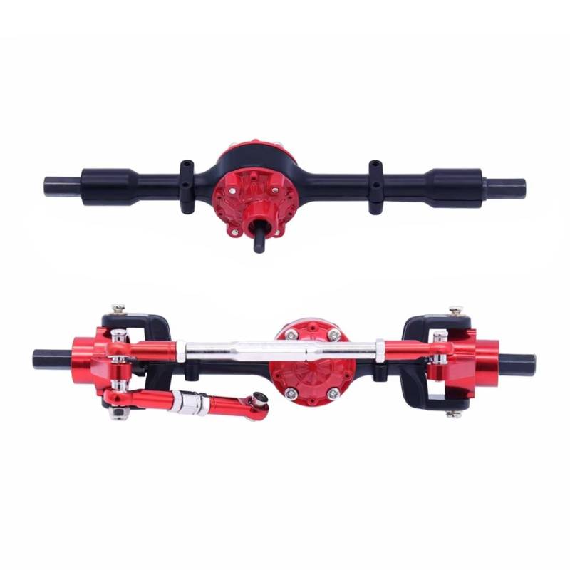 JVRWSC Für WPL Für C14 C24 C34 C44 B14 B24 1/16 Metall Vorder- Und Hinterachse Set RC Auto Upgrades Teile Zubehör RC Spielzeugautoteile(Black,Size2) von JVRWSC
