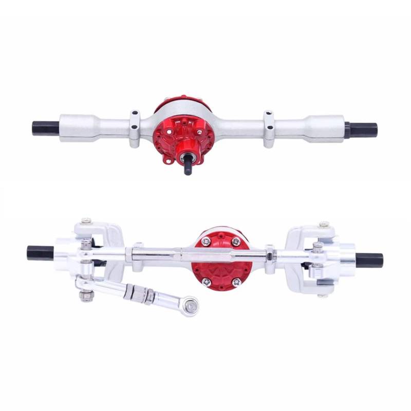 JVRWSC Für WPL Für C14 C24 C34 C44 B14 B24 1/16 Metall Vorder- Und Hinterachse Set RC Auto Upgrades Teile Zubehör RC Spielzeugautoteile(Silver,Size1) von JVRWSC