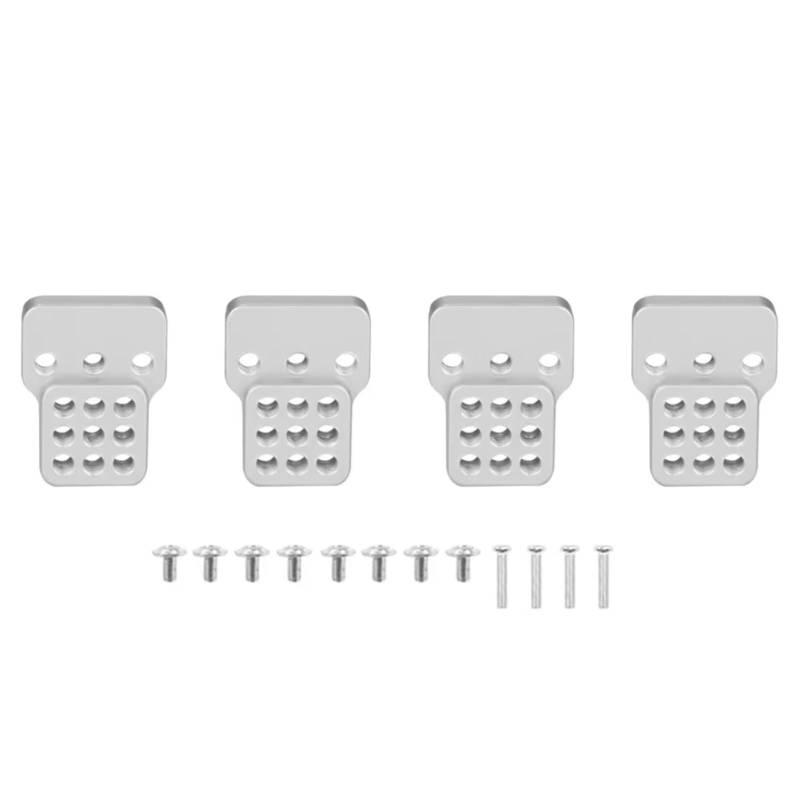 JVRWSC Für WPL Für C14 C24 C34 C44 C54 4 Stücke Metall Einstellbare Stoßdämpfer Halterung Extender Für Seat RC Auto Upgrade Teile RC Spielzeugautoteile(Silver) von JVRWSC