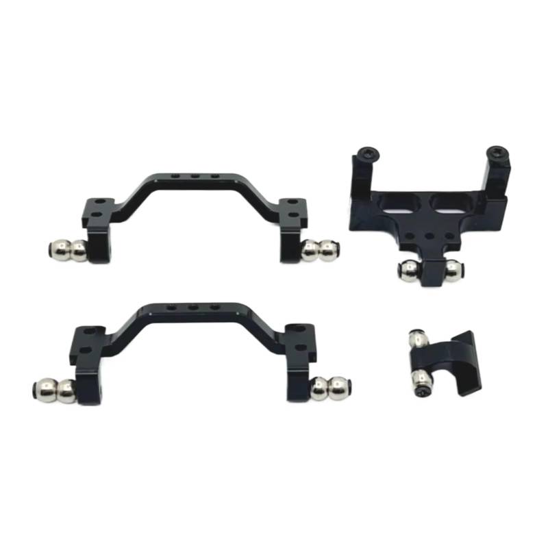 JVRWSC Für WPL Für C64 C64-1 1/16 Metall Link Stange Montieren Zugstange Halterung Servo Halterung Basis RC Auto Upgrade Teile Zubehör RC Spielzeugautoteile(Black) von JVRWSC