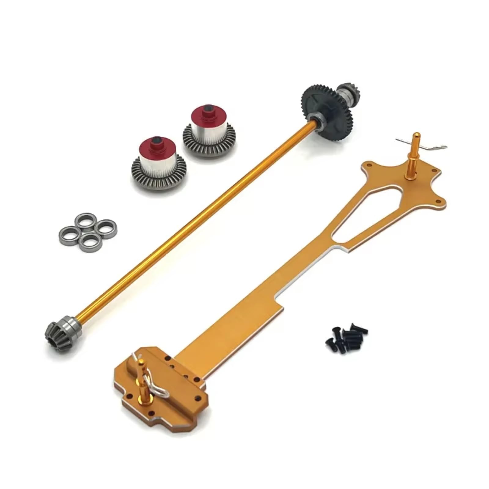 JVRWSC Für Wltoys Für 124016 124017 124018 124019 1/12 Metall Zweite Boden Bord Differential Zentrale Antriebswelle RC Auto Upgrade Teile RC Spielzeugautoteile(Yellow) von JVRWSC