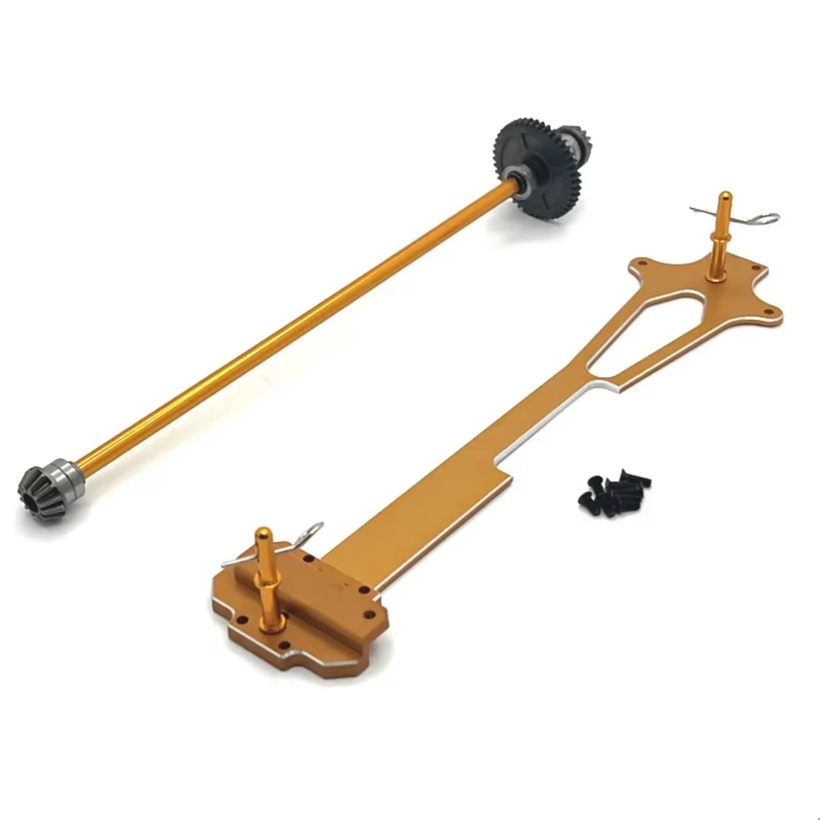 JVRWSC Für Wltoys Für 124016 124017 124018 124019 1/12 Metall Zweite Boden Bord Zentrale Antriebswelle Haupt Getriebe RC Auto Upgrade Teile RC Spielzeugautoteile(Yellow) von JVRWSC