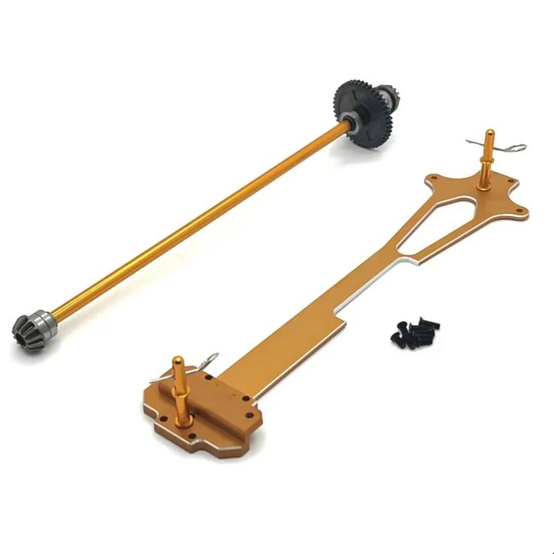 JVRWSC Für Wltoys Für 124016 124017 124018 124019 1/12 Metall Zweite Boden Bord Zentrale Antriebswelle Haupt Getriebe RC Auto Upgrade Teile RC Spielzeugautoteile(Yellow) von JVRWSC