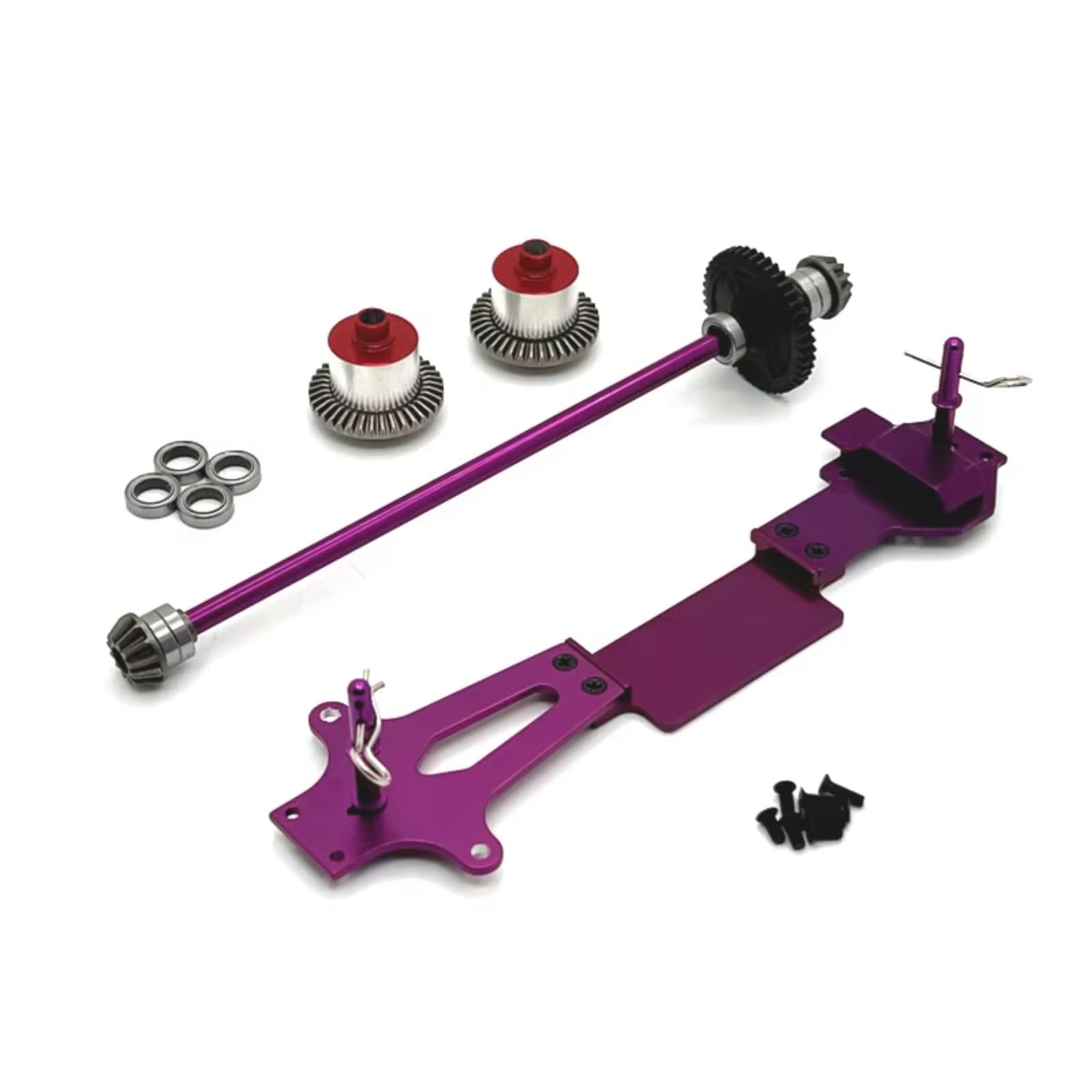 JVRWSC Für Wltoys Für 144001 144002 144010 144016 144018 1/14 Metall Zweite Boden Bord Differential Zentrale Antriebswelle RC Auto Upgrade Teile RC Spielzeugautoteile(Purple) von JVRWSC