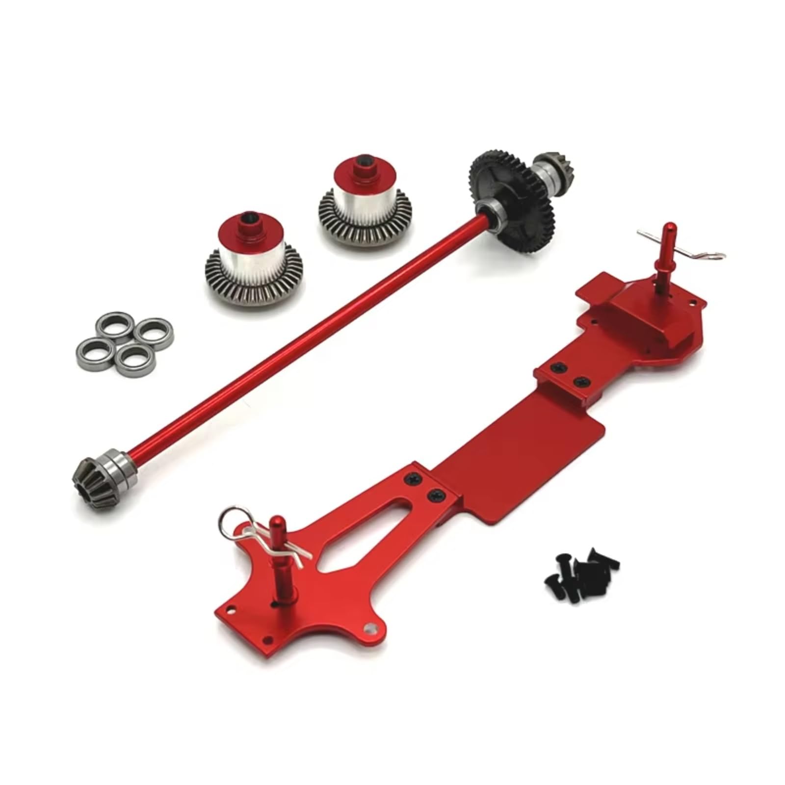 JVRWSC Für Wltoys Für 144001 144002 144010 144016 144018 1/14 Metall Zweite Boden Bord Differential Zentrale Antriebswelle RC Auto Upgrade Teile RC Spielzeugautoteile(Red) von JVRWSC