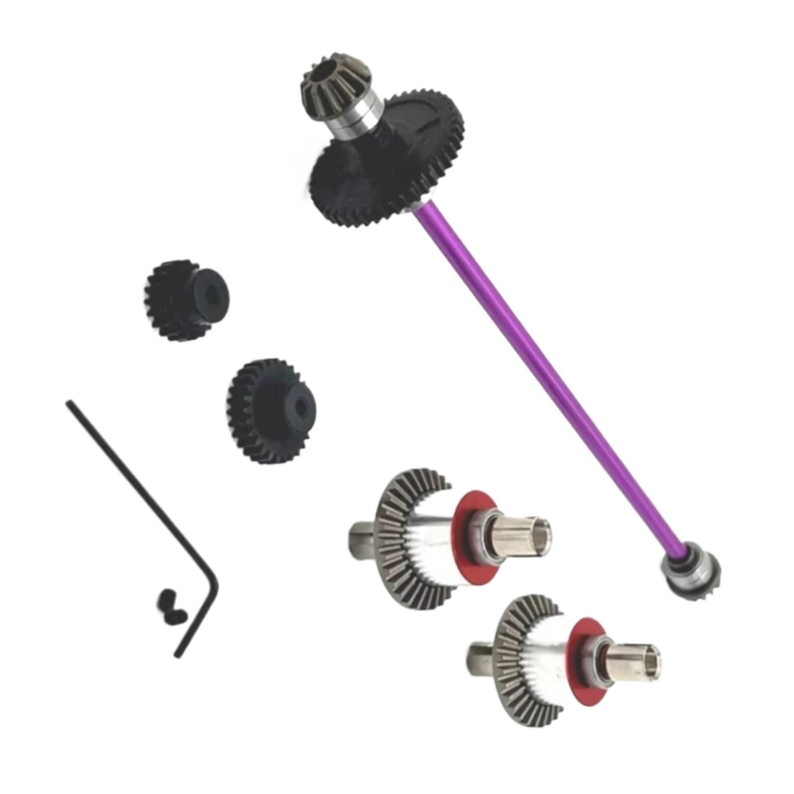 JVRWSC Für Wltoys Für 144001 144002 144010 Für RIaarIo Für XDKJ-001 XDKJ-006 1/14 Metall Differential Und Zentrale Antriebswelle Montage RC Auto Upgrade Teile RC Spielzeugautoteile(Purple) von JVRWSC
