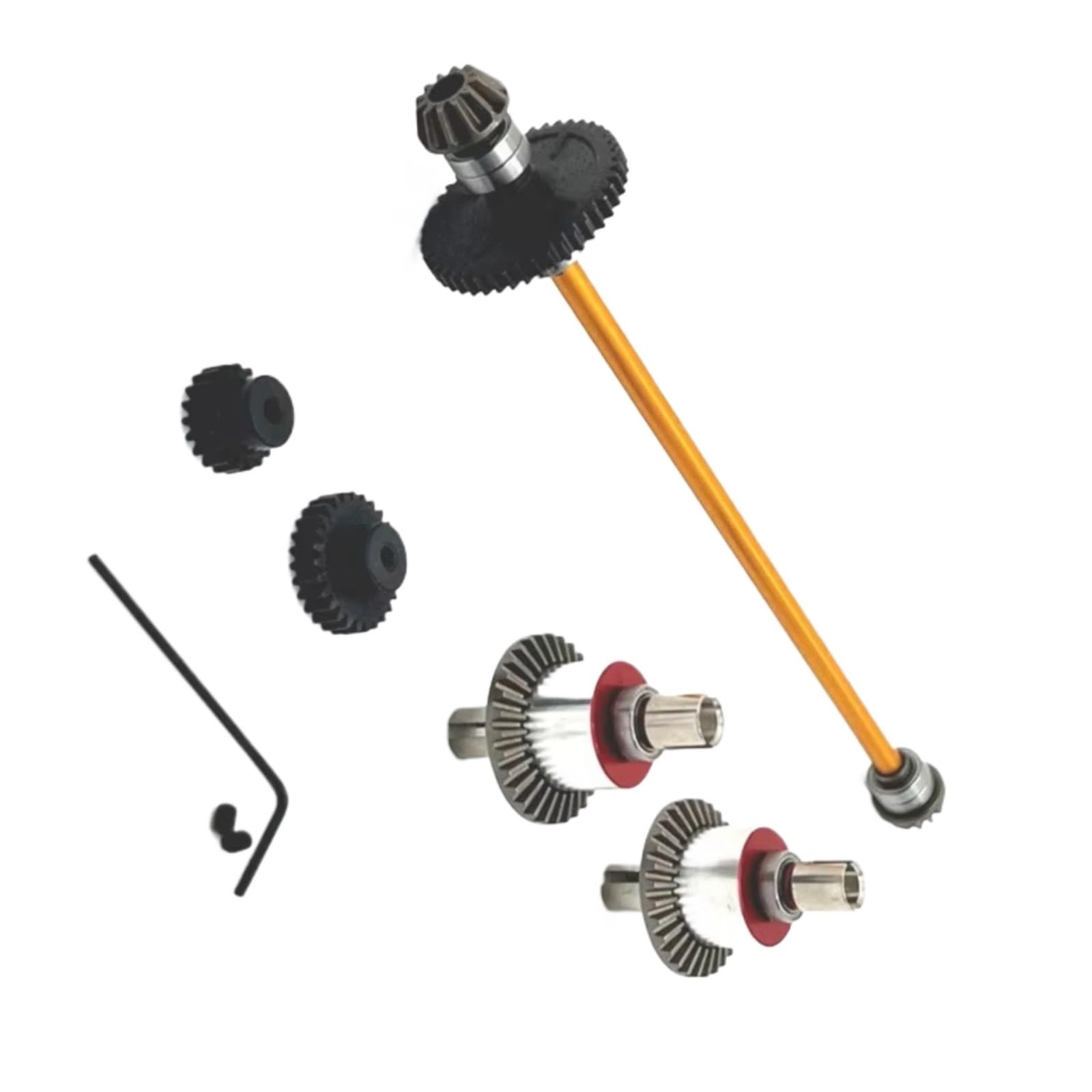JVRWSC Für Wltoys Für 144001 144002 144010 Für RIaarIo Für XDKJ-001 XDKJ-006 1/14 Metall Differential Und Zentrale Antriebswelle Montage RC Auto Upgrade Teile RC Spielzeugautoteile(Yellow) von JVRWSC