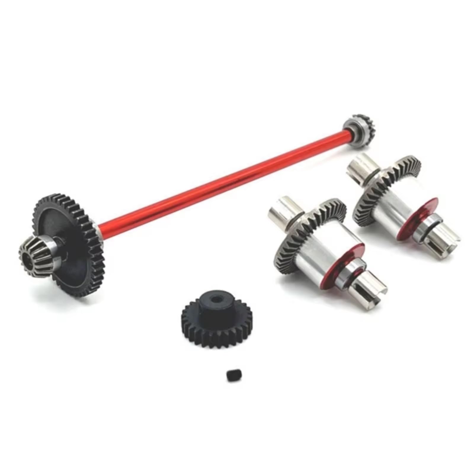JVRWSC Für Wltoys Für A949-B A959-B A969-B A979-B K929-B 1/18 Metall Differential Und Zentrale Antriebswelle Montage 27T 38T RC Auto Upgrade Teile RC Spielzeugautoteile(Red) von JVRWSC