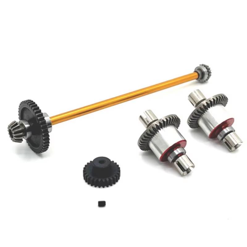 JVRWSC Für Wltoys Für A949-B A959-B A969-B A979-B K929-B 1/18 Metall Differential Und Zentrale Antriebswelle Montage 27T 38T RC Auto Upgrade Teile RC Spielzeugautoteile(Yellow) von JVRWSC
