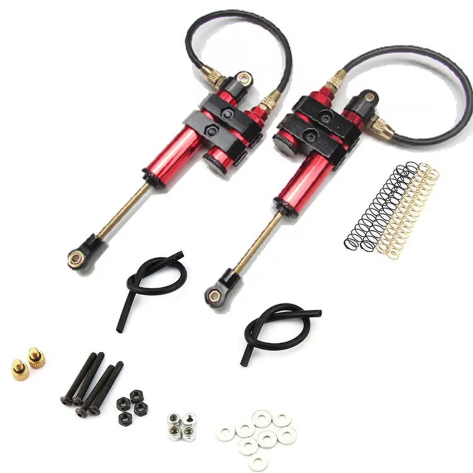 JVRWSC Kompatibel Mit Axial Für Wraith 1/10 RC-Autoteile 2 Stück Intern Für Federöldämpfer 100 Mm Unterdruck-Stoßdämpfer RC Spielzeugautoteile(Red) von JVRWSC