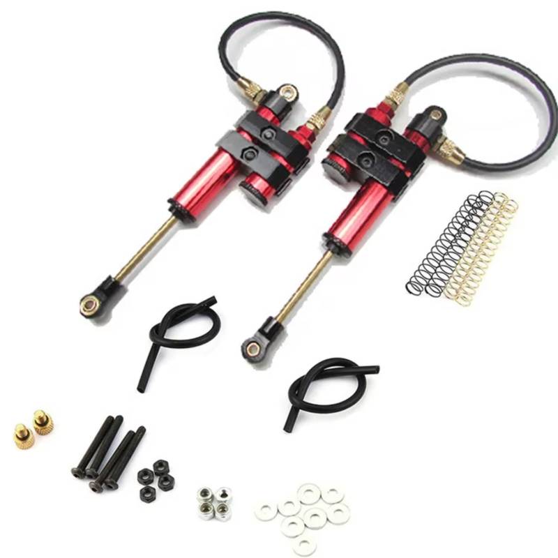 JVRWSC Kompatibel Mit Axial Für Wraith 1/10 RC-Autoteile 2 Stück Intern Für Federöldämpfer 100 Mm Unterdruck-Stoßdämpfer RC Spielzeugautoteile(Red) von JVRWSC