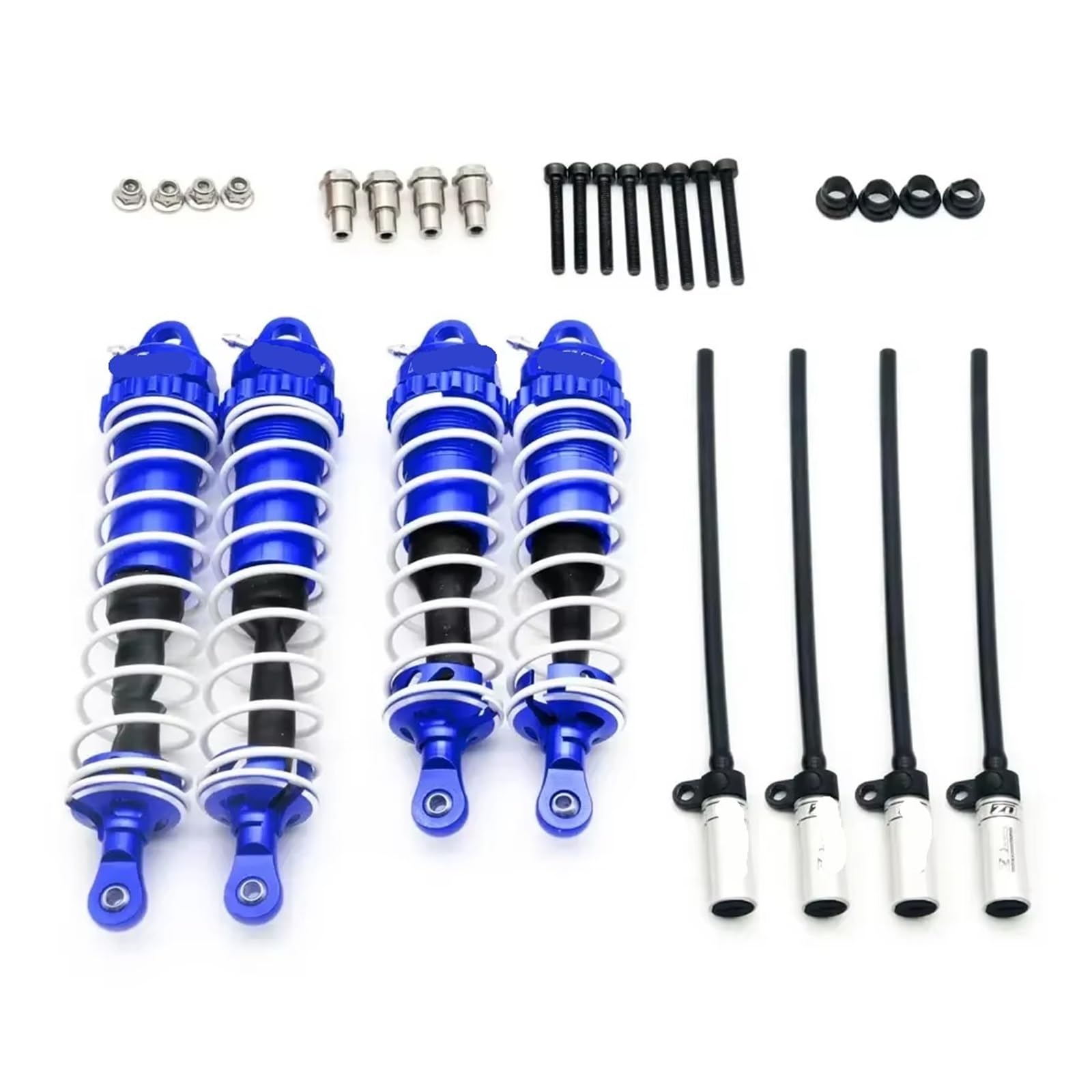 JVRWSC Kompatibel Mit Losi Für Mojave Für DBX-07 Für ZD Für Racing 1/7 RC Autoteile Für Wüste Für Buggy Metall 4PCS Stoßdämpfer Dämpfer Kit RC Spielzeugautoteile(Blue A) von JVRWSC