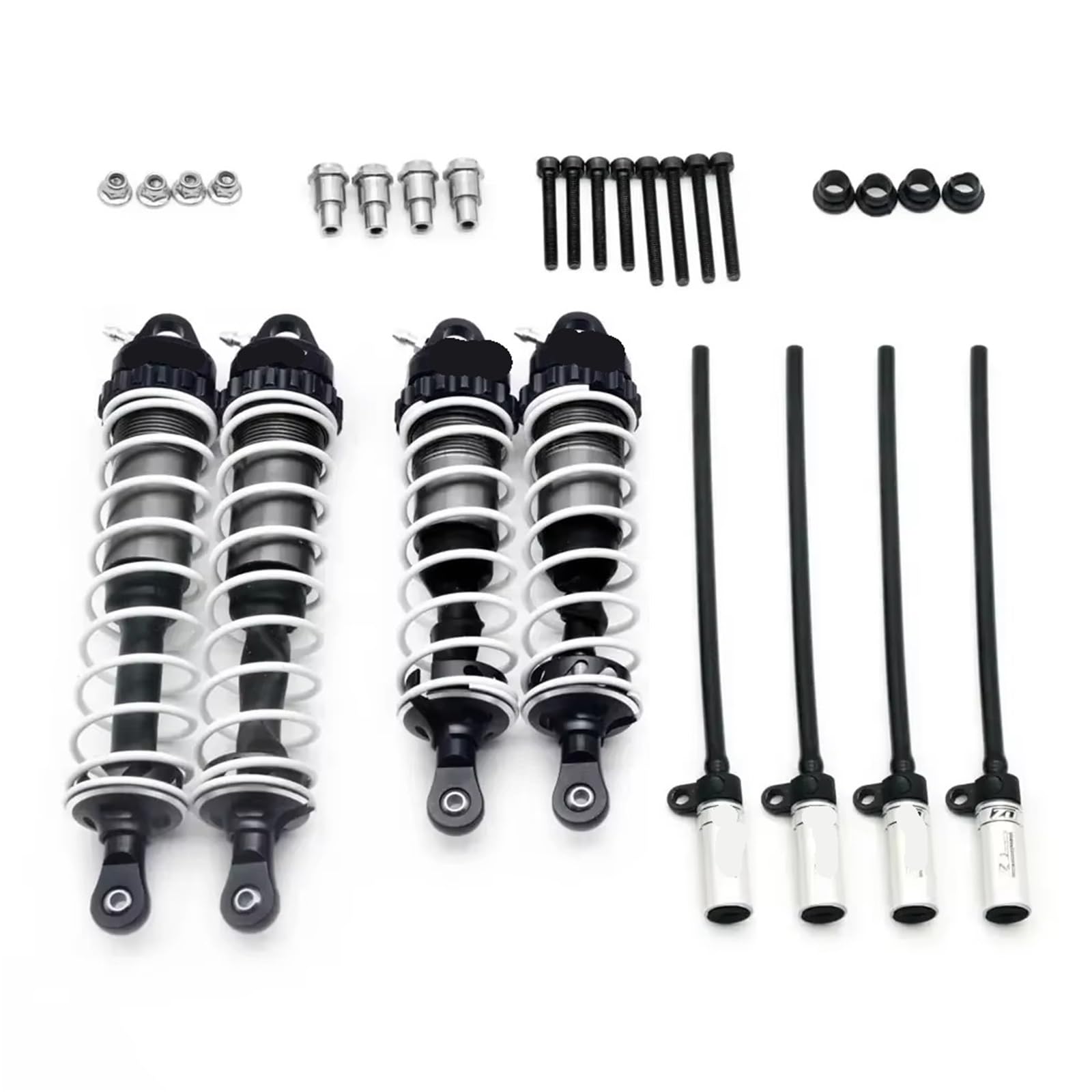 JVRWSC Kompatibel Mit Losi Für Mojave Für DBX-07 Für ZD Für Racing 1/7 RC Autoteile Für Wüste Für Buggy Metall 4PCS Stoßdämpfer Dämpfer Kit RC Spielzeugautoteile(Gray) von JVRWSC