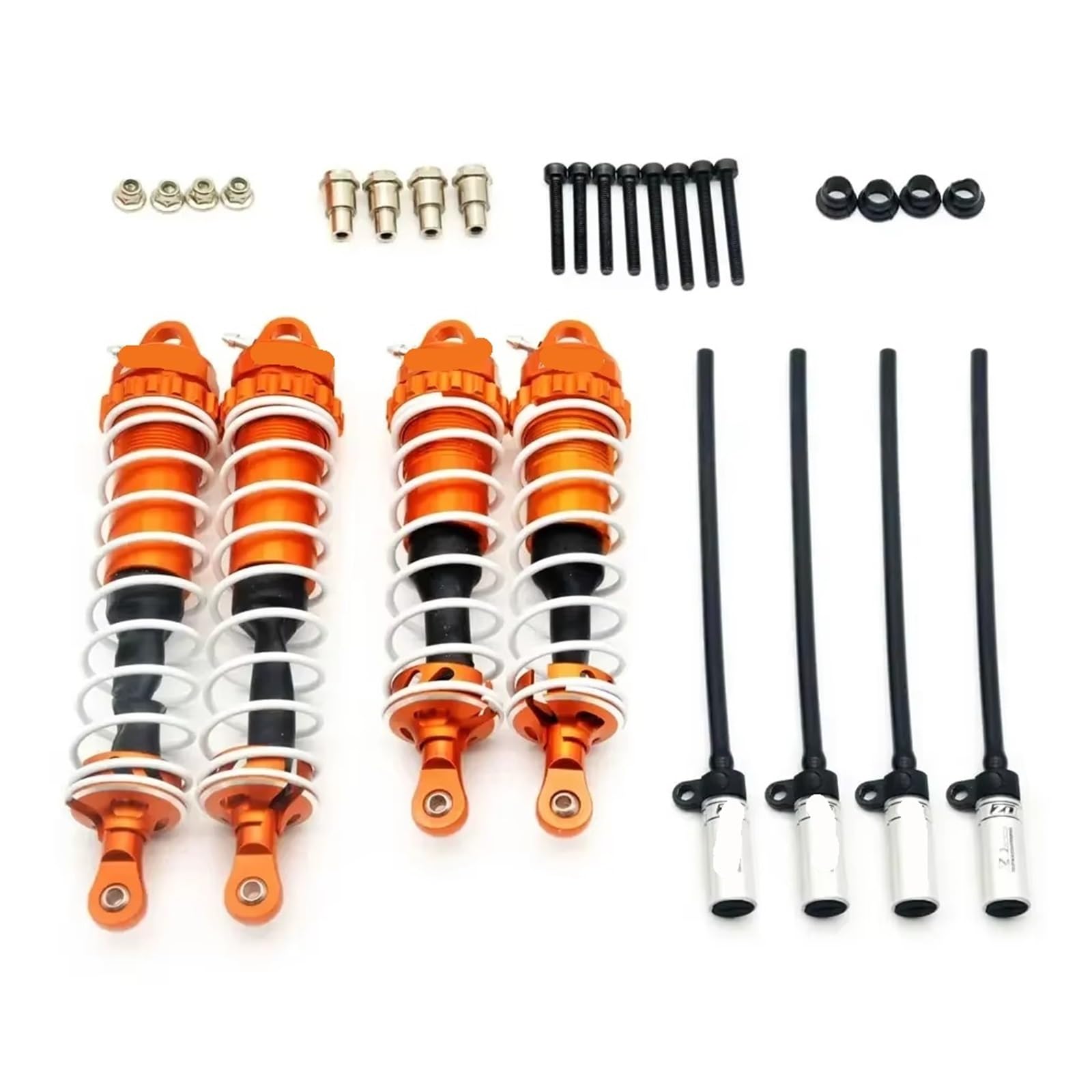 JVRWSC Kompatibel Mit Losi Für Mojave Für DBX-07 Für ZD Für Racing 1/7 RC Autoteile Für Wüste Für Buggy Metall 4PCS Stoßdämpfer Dämpfer Kit RC Spielzeugautoteile(Orange C) von JVRWSC