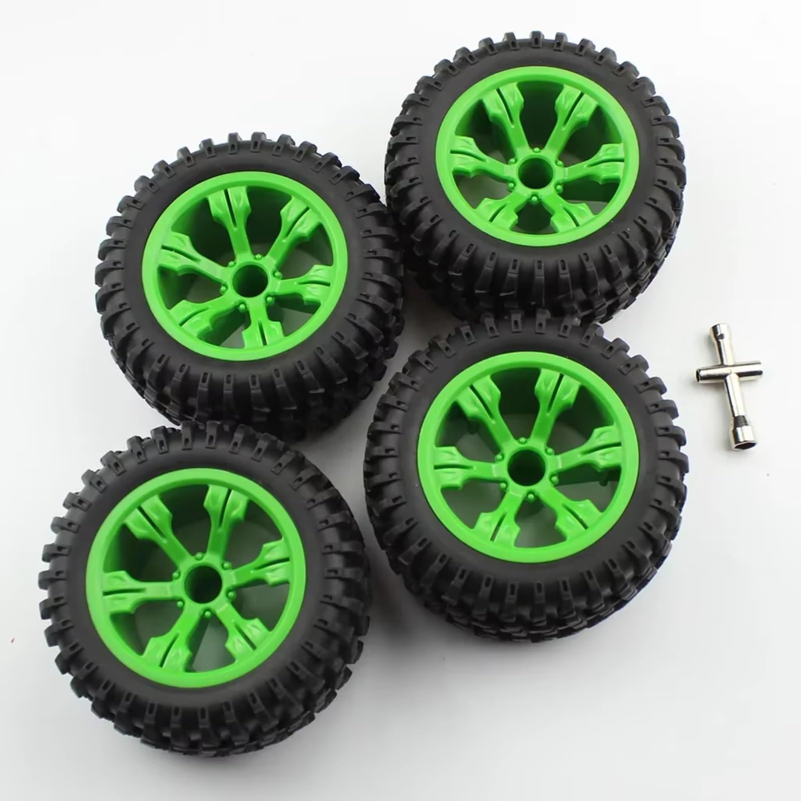 JVRWSC Kompatibel Mit WLtoys 12428 12427 1/12 Zubehörteile Offroad-Autofelgen RC-Gummiautoreifen RC Spielzeugautoteile(Green) von JVRWSC
