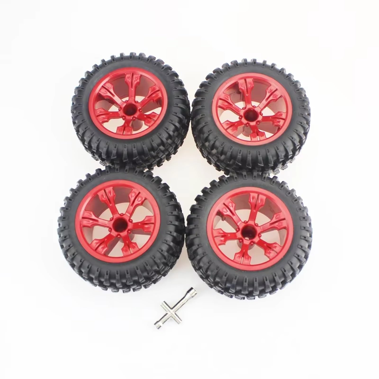 JVRWSC Kompatibel Mit WLtoys 12428 12427 1/12 Zubehörteile Offroad-Autofelgen RC-Gummiautoreifen RC Spielzeugautoteile(Red) von JVRWSC