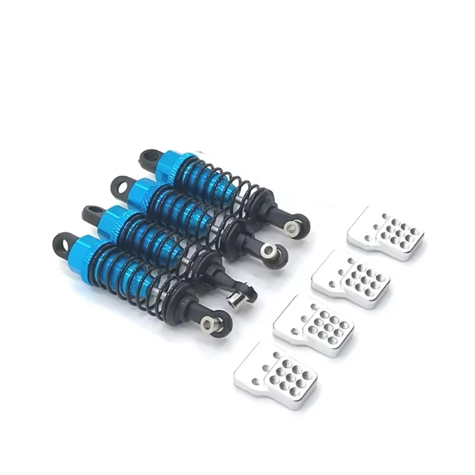 JVRWSC Kompatibel Mit WPL Für MN Für Henglong C14 C24 D90 D91 4x4 1/16 1/12 Rc Fernbedienung Auto 4 Teile/Satz Öl Gefüllt Typ Stoßdämpfer RC Spielzeugautoteile(Blue) von JVRWSC
