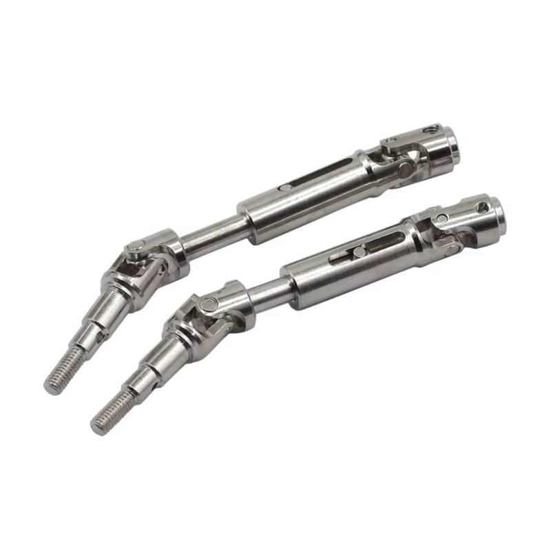 JVRWSC RC Auto Antriebswelle Kompatibel Mit MJX 14209 14210 1/14 Fernbedienung Auto Upgrade Teile Ersatz Zubehör 2 Stücke Metall Antriebswelle CVD(Silver) von JVRWSC
