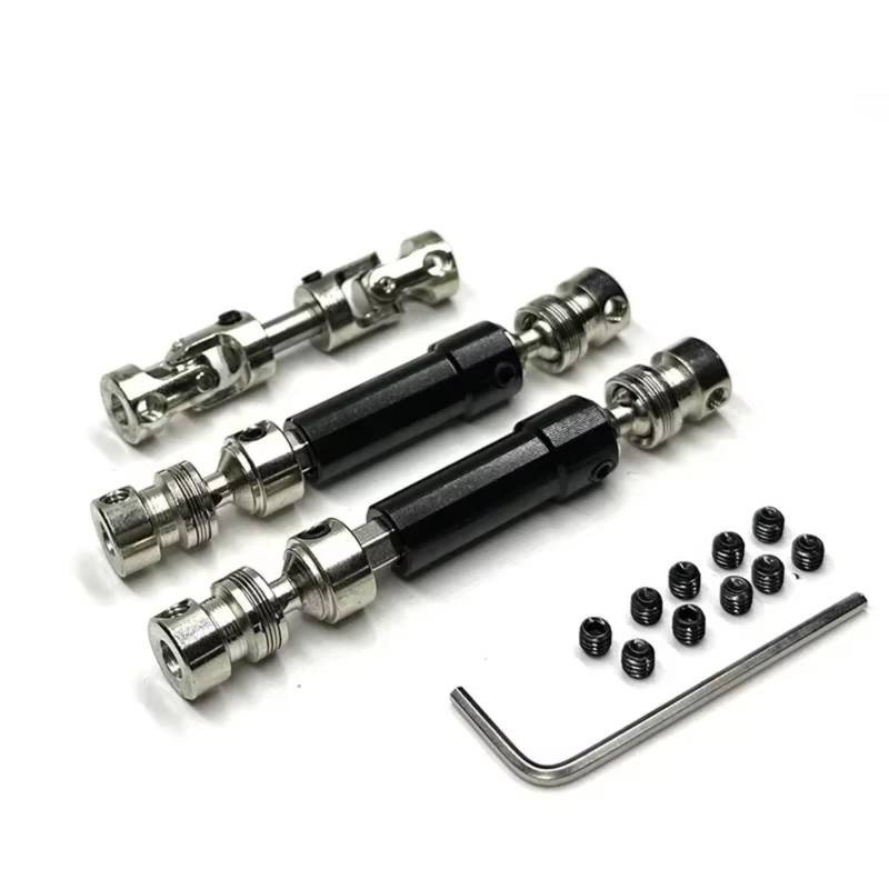 JVRWSC RC Auto Antriebswelle Kompatibel Mit MN128 MN86 MN86S MN86K MN86KS Für MN G500 1/12 RC-Auto-Upgrade-Teile Zubehör 3-teilige Metallantriebswelle CVD(Black) von JVRWSC