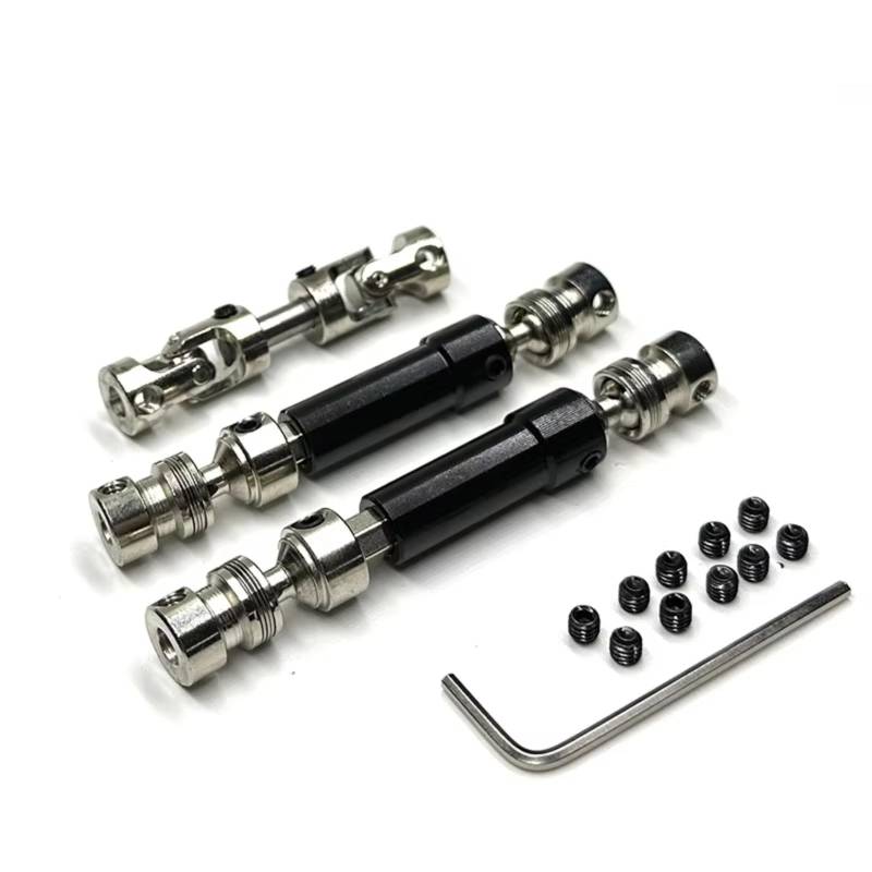 JVRWSC RC Auto Antriebswelle Kompatibel Mit MN128 MN86 MN86S MN86K MN86KS Für MN G500 1/12 RC-Auto-Upgrade-Teile Zubehör 3-teilige Metallantriebswelle CVD(Black) von JVRWSC