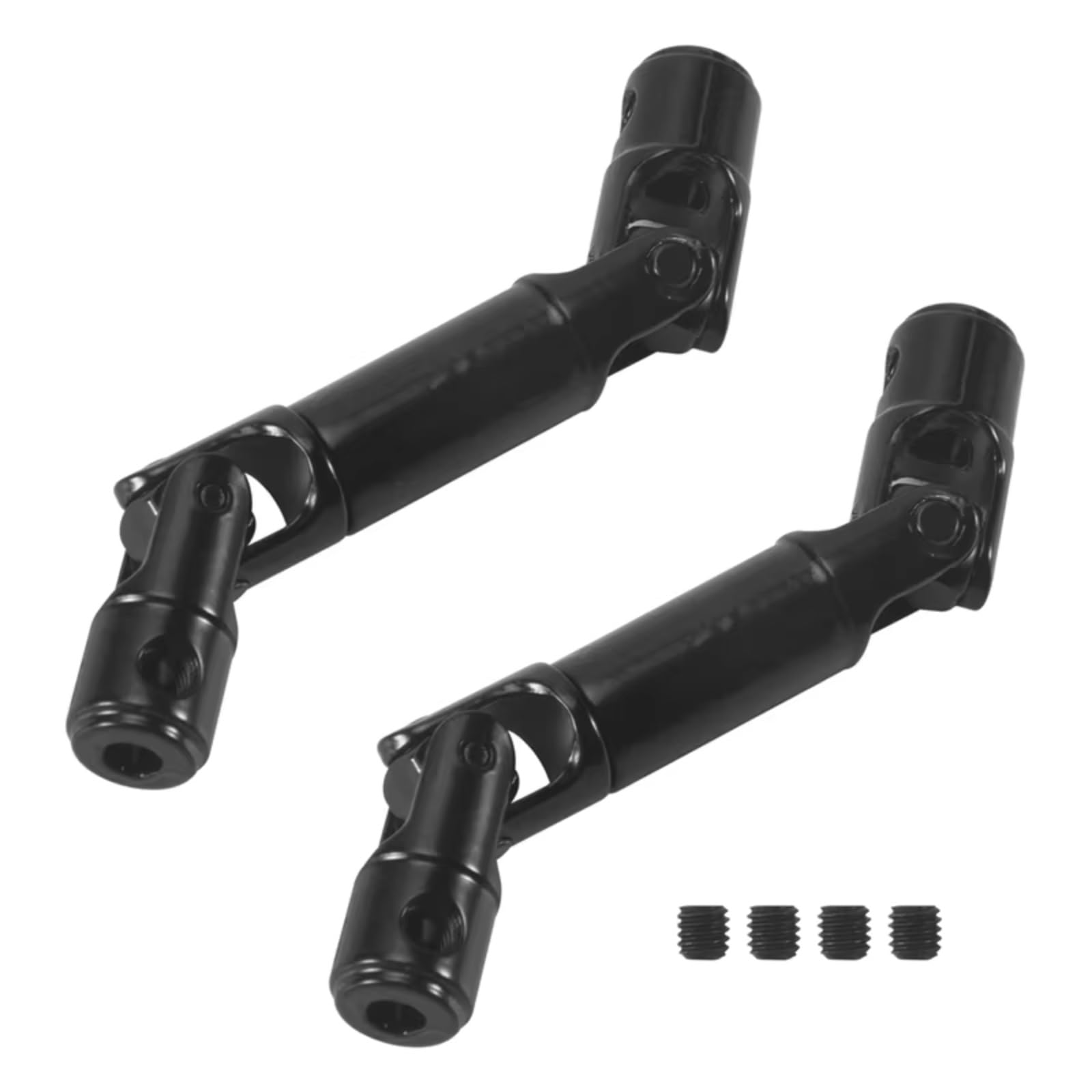 JVRWSC RC Auto Antriebswelle Kompatibel Mit WPL Für Henglong 1/16 RC Crawler Truck Car Upgrade Teile Ersatzzubehör 2PCS Metall Antriebswelle(Black) von JVRWSC