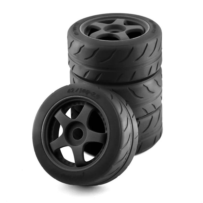 JVRWSC RC Autoreifen Felge Kompatibel Mit ARRMA 1/8 Für Infraction 1/7 6S F1 Für Limitless 4 Stück 102 Mm Gummireifenrad 12 Mm Sechskant RC Für Rennwagen-Upgrade-Teile(Color1) von JVRWSC