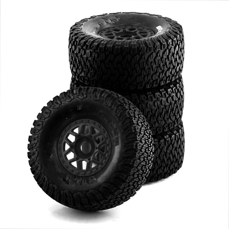 JVRWSC RC Autoreifen Felge Kompatibel Mit ARRMA Für Mojave Für TRAXXAS UDR Off-Road-Buggy RC Auto 4 Stück 138 Mm 1/7 Desert Short Course Truck Reifen 17 Mm Radsechskant(Color1) von JVRWSC