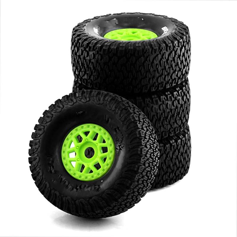 JVRWSC RC Autoreifen Felge Kompatibel Mit ARRMA Für Mojave Für TRAXXAS UDR Off-Road-Buggy RC Auto 4 Stück 138 Mm 1/7 Desert Short Course Truck Reifen 17 Mm Radsechskant(Color2) von JVRWSC