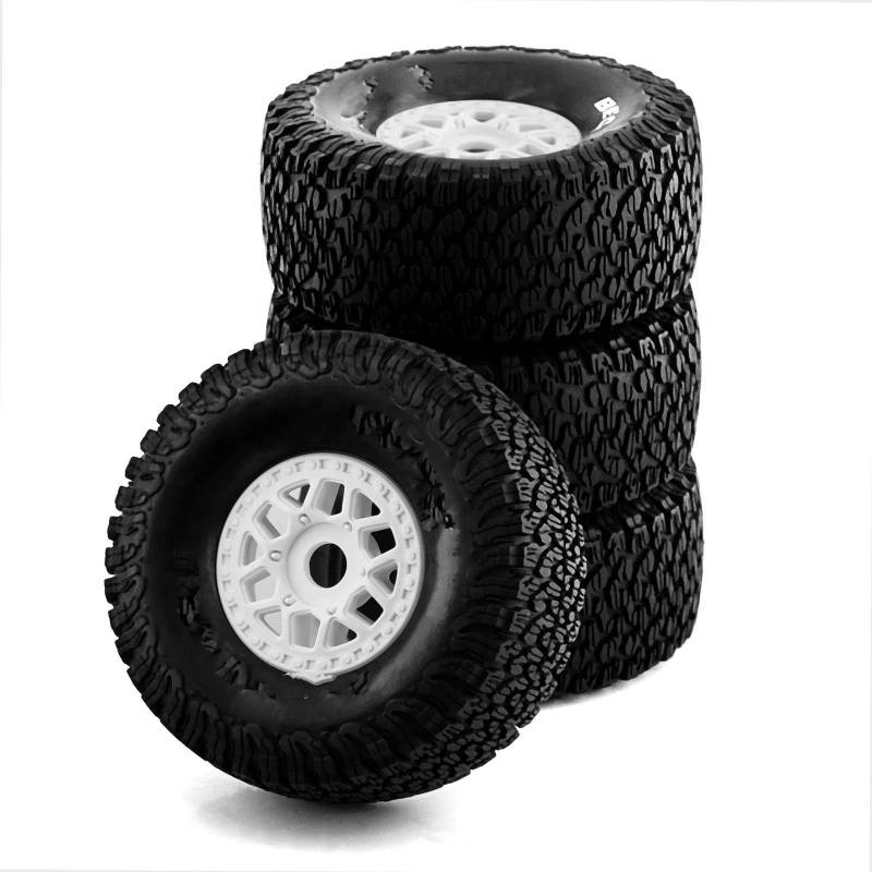 JVRWSC RC Autoreifen Felge Kompatibel Mit ARRMA Für Mojave Für TRAXXAS UDR Off-Road-Buggy RC Auto 4 Stück 138 Mm 1/7 Desert Short Course Truck Reifen 17 Mm Radsechskant(Color3) von JVRWSC
