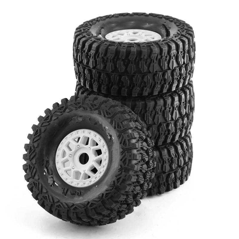JVRWSC RC Autoreifen Felge Kompatibel Mit ARRMA Für Mojave Für UDR DF7 FS Buggy RC Auto RS RC 138 Mm 1/7 Desert Short Course Truck Reifen 17 Mm Radsechskant(White) von JVRWSC
