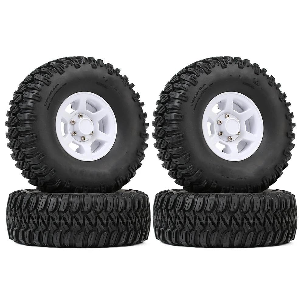 JVRWSC RC Autoreifen Felge Kompatibel Mit AX90069 Für Tamiya CC01 LC70 1/18 Für Aixal UTB18 Capra 4PCS 1,55 Beadlock Kunststoff Felge Reifen Für RC Crawler Auto(Color2,ColorC) von JVRWSC