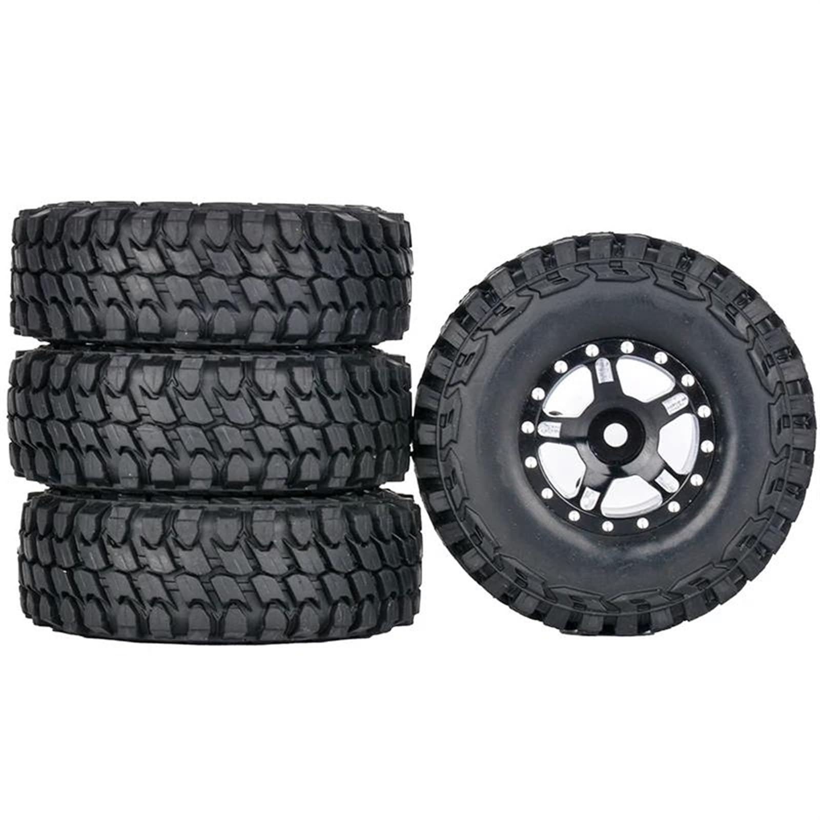 JVRWSC RC Autoreifen Felge Kompatibel Mit AXIAL Für SCX24 AXI00006 AXI90081 AXI00002 AXI00001 1/24 RC Modellauto Crawler 4PCS Metallradnabe Gummireifen(Color2) von JVRWSC