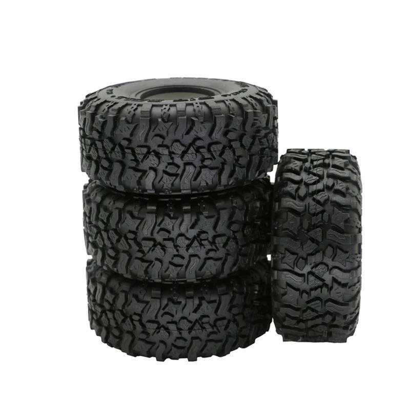 JVRWSC RC Autoreifen Felge Kompatibel Mit Axial Für SCX10 90046 AXI03007 Für Traxxas TRX4 D90 4 Stück 120 Mm 1,9 Zoll Gummireifen Radreifen Für 1/10 RC Rock Crawler von JVRWSC