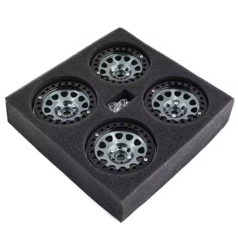 JVRWSC RC Autoreifen Felge Kompatibel Mit Axial Für SCX10 90046 AXI03007 TRX4 Für Redcat Gen8 4 Stück Aluminiumlegierung 2,2 Beadlock Felge Für 1/10 RC Crawler Auto(Gray) von JVRWSC