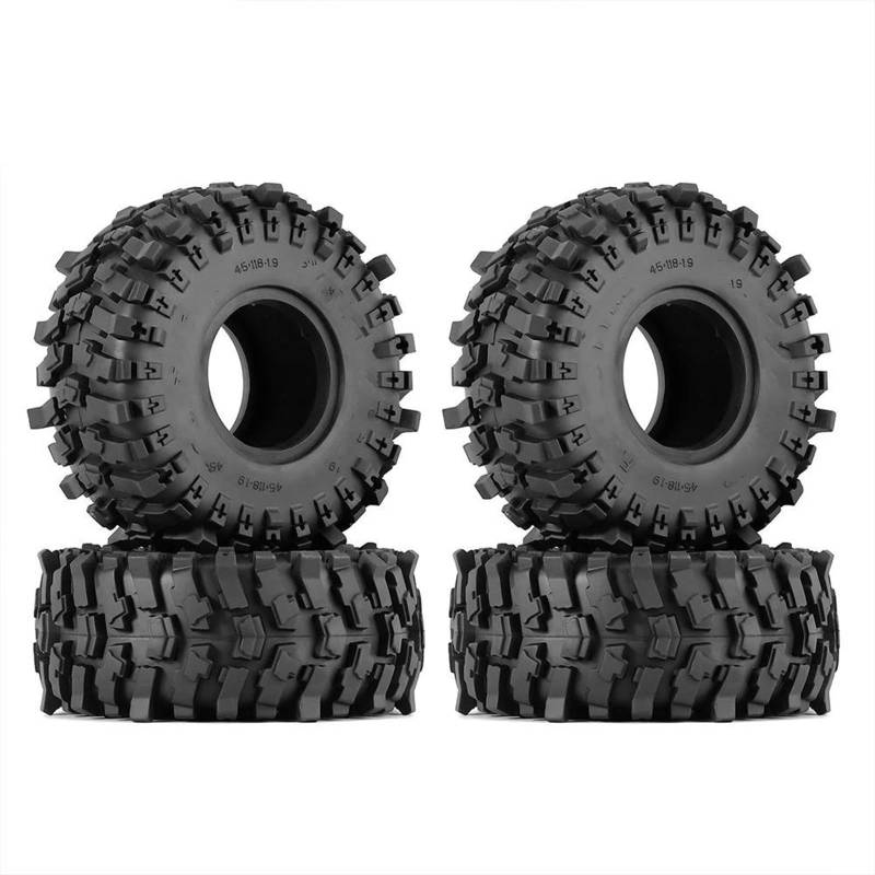 JVRWSC RC Autoreifen Felge Kompatibel Mit Axial Für SCX10 90046 AXI03007 TRX4 RBX10M Weiche Gummi 1,9 Rad Reifen 118 * 45 MM Für 1:10 RC Crawler Auto RC Auto Reifen von JVRWSC