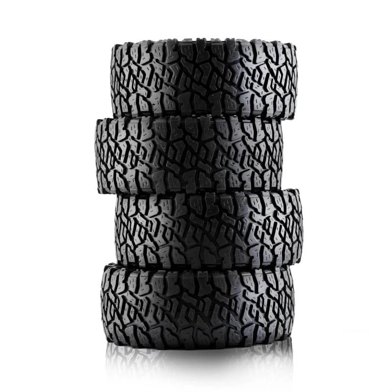 JVRWSC RC Autoreifen Felge Kompatibel Mit Axial Für SCX10 90046 AXI03007 TRX4 Redcat Gen8 4PCS 120MM 1,9" Rubber Rock Tires Radreifen Für 1:10 RC Crawler Car von JVRWSC