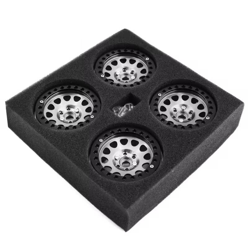 JVRWSC RC Autoreifen Felge Kompatibel Mit Axial Für SCX10 90046 AXI03007 TRX4 VS4-10 4-teilige CNC-Aluminiumlegierung 2,2 Beadlock-Felge Für 1/10 RC Crawler Car(Color3) von JVRWSC