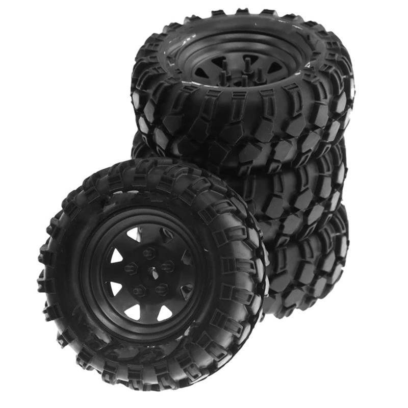JVRWSC RC Autoreifen Felge Kompatibel Mit Axial Für SCX10 90046 TRX4 Für Redcat Für GEN8 Metall 1,9 Zoll Beadlock-Radreifen Für 1:10 RC Crawler Car Upgrade-Teile(Black) von JVRWSC