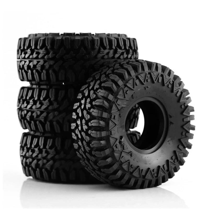 JVRWSC RC Autoreifen Felge Kompatibel Mit Axial Für SCX10 Für Capra Für Trxs TRX4 Für D90 4PCS 110mm Schlamm 1,9 "Gummi Reifen Rad Reifen Für 1/10 RC Crawler Auto von JVRWSC