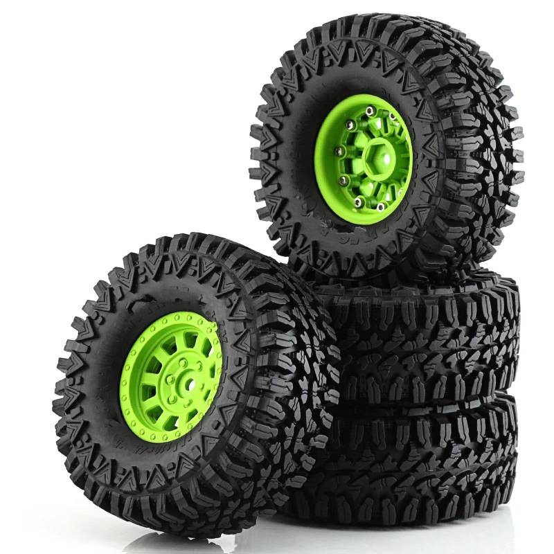 JVRWSC RC Autoreifen Felge Kompatibel Mit Axial Für SCX10 Für Wraith 90018 RR10 Bomber RBX10 RC 1,9" Beadlock Buggy Bully Comp Felgenreifen 115 * 45MM RC Crawler(Color5) von JVRWSC