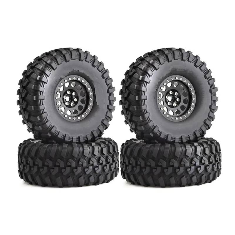 JVRWSC RC Autoreifen Felge Kompatibel Mit Axial Für SCX10 Für Wraith Für Traxxas Für TRX4 1/10 RC Crawler Auto 4PCS 135mm Metall 2,2 Beadlock Felge Reifen Set von JVRWSC