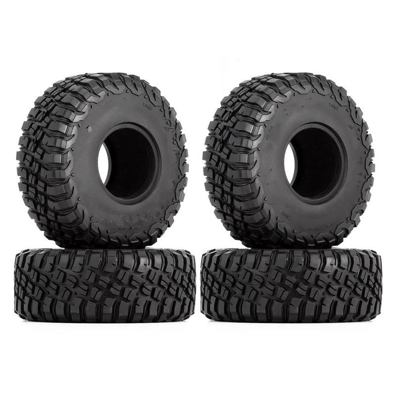 JVRWSC RC Autoreifen Felge Kompatibel Mit Axial Für SCX10 III AXI03007 TRX4 Für Redcat Gen8 1:10 RC Crawler Auto 120 * 44mm 4PCS 1,9 "Gummi Schlamm Rad Reifen von JVRWSC