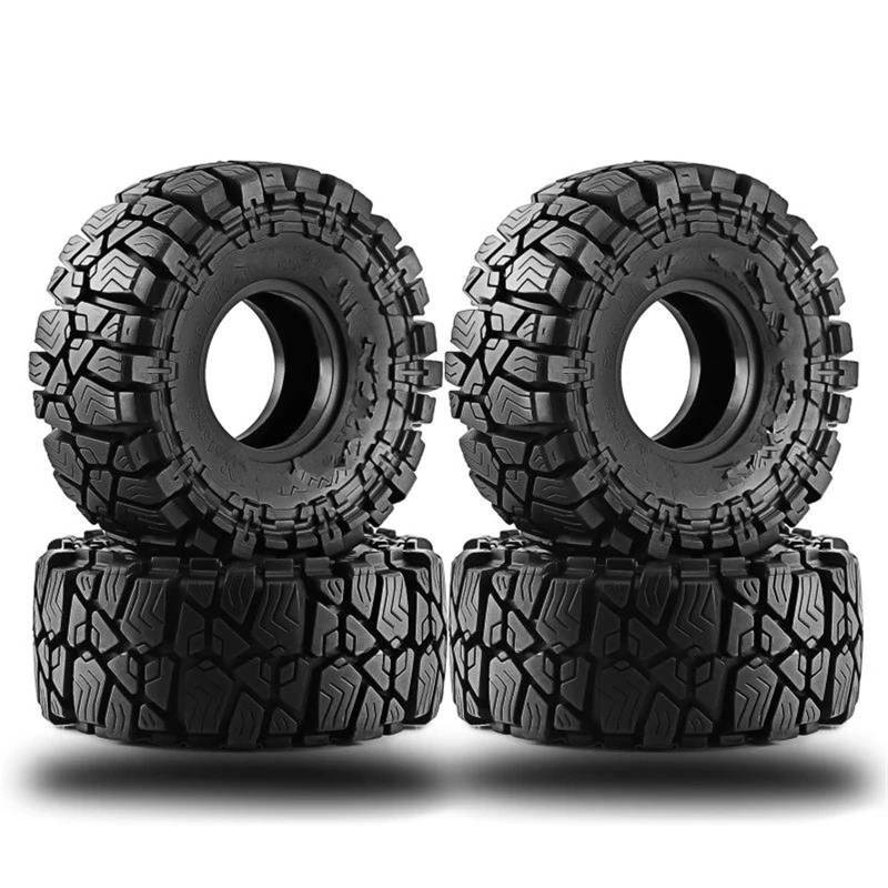 JVRWSC RC Autoreifen Felge Kompatibel Mit Axial Für SCX10 Pro Für Capra Für TRX4 Für D90 Für Redcat 4PCS 1,9 Gummi Reifen Rad Reifen Für 1/10 RC Crawler Auto von JVRWSC