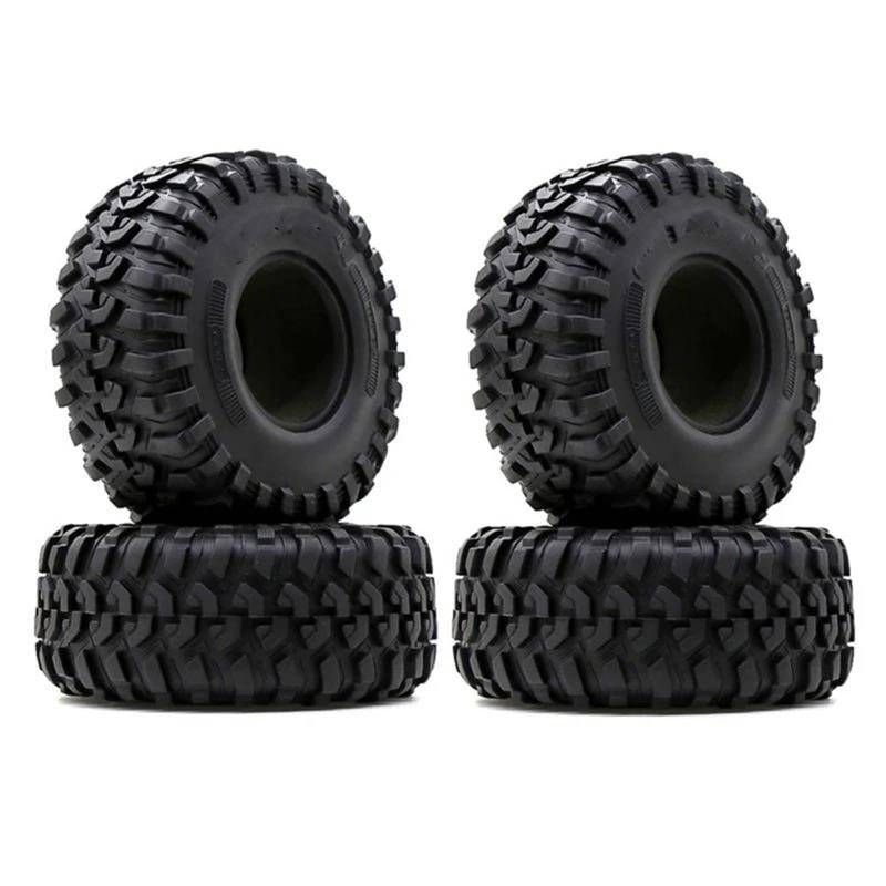 JVRWSC RC Autoreifen Felge Kompatibel Mit Axial Für SCX10 RR10 Für Wraith Für Traxxas TRX4 TRX6 4PCS 130MM 2,2 Gummi Reifen Rad Reifen Für 1/10 RC Crawler Auto von JVRWSC