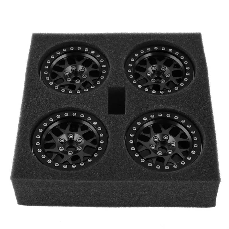 JVRWSC RC Autoreifen Felge Kompatibel Mit Axial Für SCX10 RR10 Für Wraith TRX4 TRX-6 4PCS CNC Aluminium 2,2 Beadlock Felge Für 1/10 RC Crawler Auto(Color1) von JVRWSC