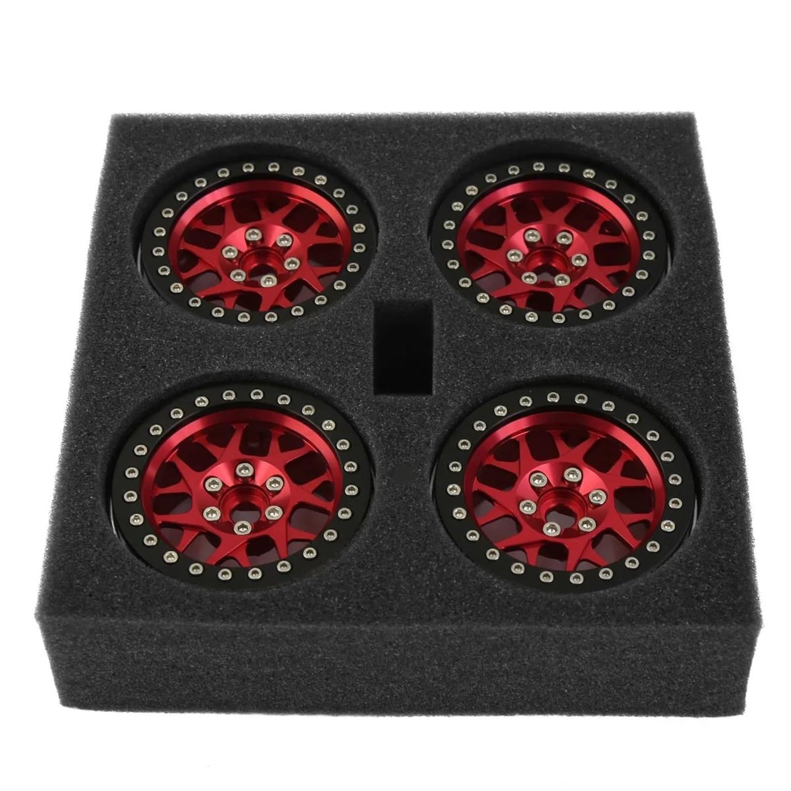 JVRWSC RC Autoreifen Felge Kompatibel Mit Axial Für SCX10 RR10 Für Wraith TRX4 TRX-6 4PCS CNC Aluminium 2,2 Beadlock Felge Für 1/10 RC Crawler Auto(Color2) von JVRWSC