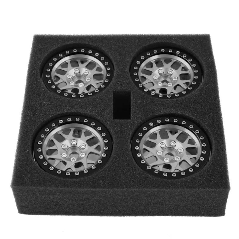 JVRWSC RC Autoreifen Felge Kompatibel Mit Axial Für SCX10 RR10 Für Wraith TRX4 TRX-6 4PCS CNC Aluminium 2,2 Beadlock Felge Für 1/10 RC Crawler Auto(Color4) von JVRWSC