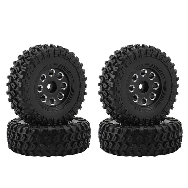 JVRWSC RC Autoreifen Felge Kompatibel Mit Axial Für SCX24 90081 4PCS 1,0 49X18mm Beadlock Micro-Crawler Rad Felgen Reifen Set Für 1/24 RC Crawler CarUpgrade Teil von JVRWSC