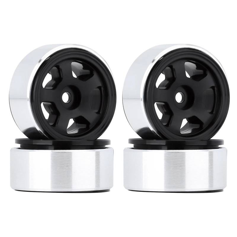 JVRWSC RC Autoreifen Felge Kompatibel Mit Axial Für SCX24 90081 AXI00002 Für Deadbolt 4PCS 1,0" Metall Beadlock Felgen Für 1/24 RC Crawler Auto RC Felgen(A) von JVRWSC