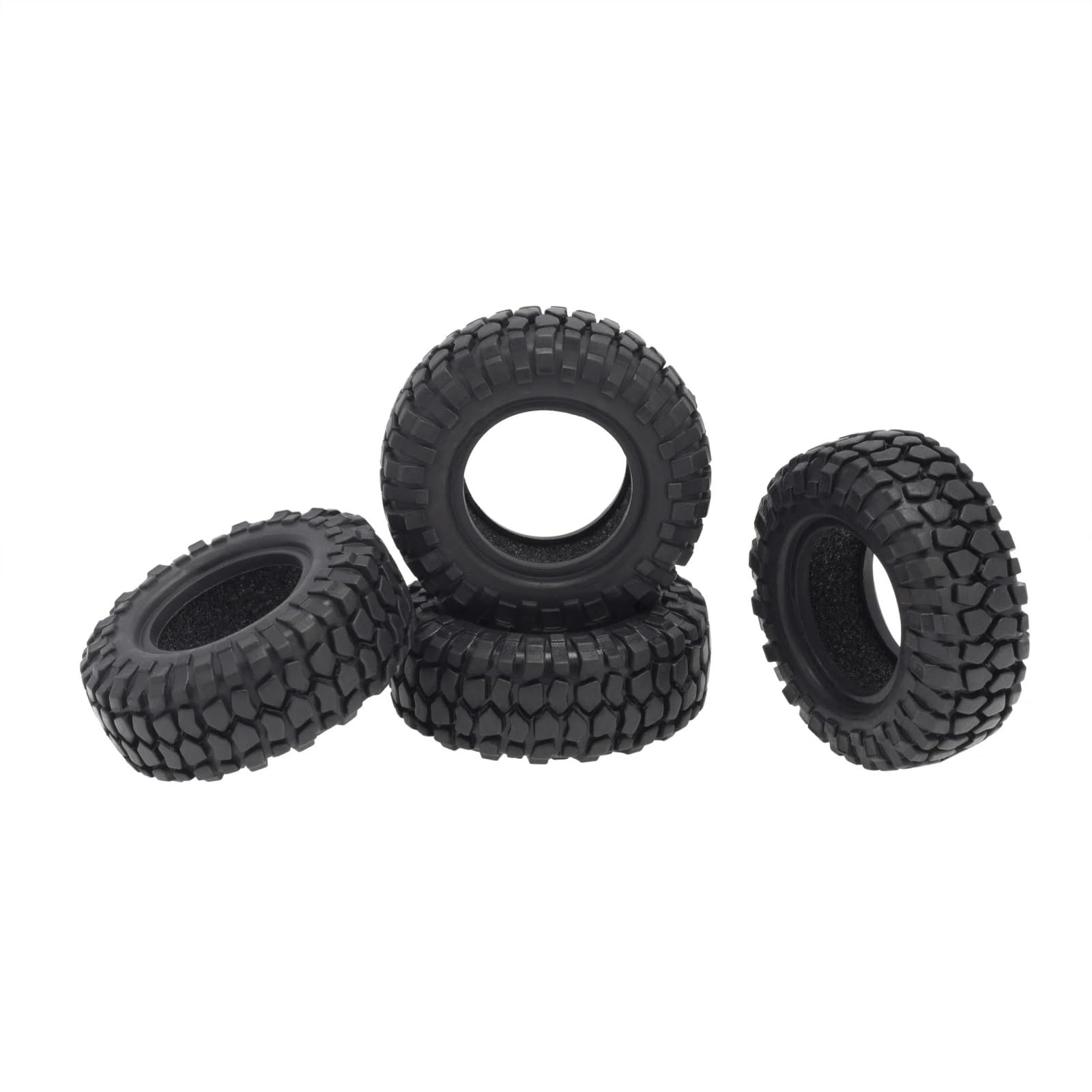 JVRWSC RC Autoreifen Felge Kompatibel Mit Axial Für SCX24 90081 AXI00002 Upgrade-Teile 4 Stück 48 Mm 1,0 Weichgummi-Radreifen Reifen Für 1/24 RC Crawler Car RC-Reifen(48 * 18) von JVRWSC